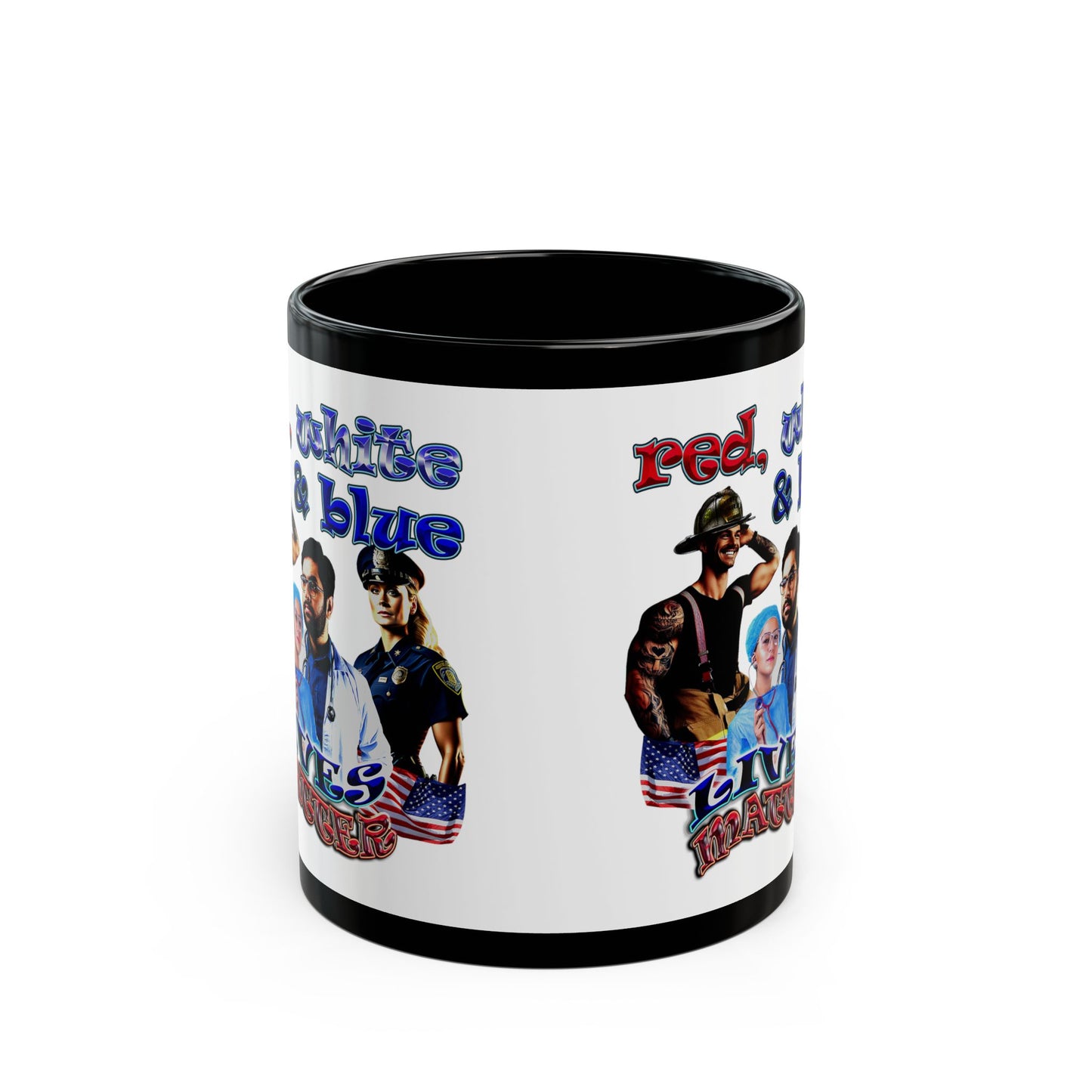 rw&b lives matter - Black Mug (white)