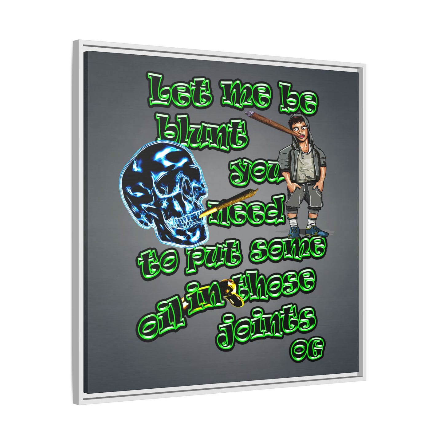 og - framed canvas art (grey-light grey)
