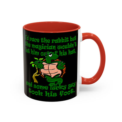 turtle race - Accent Mug (black)