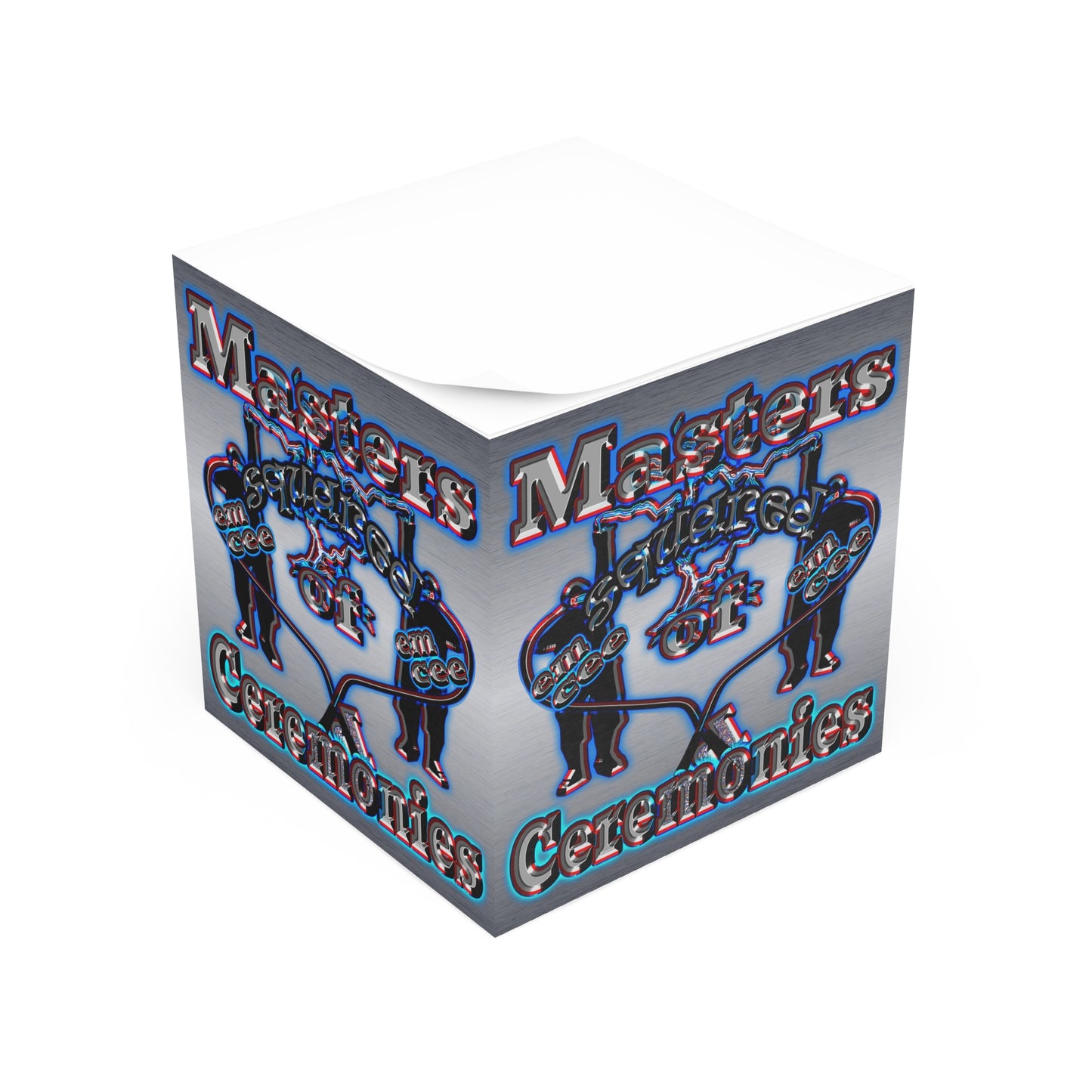 em cee squared - note cube (brushed nickel)