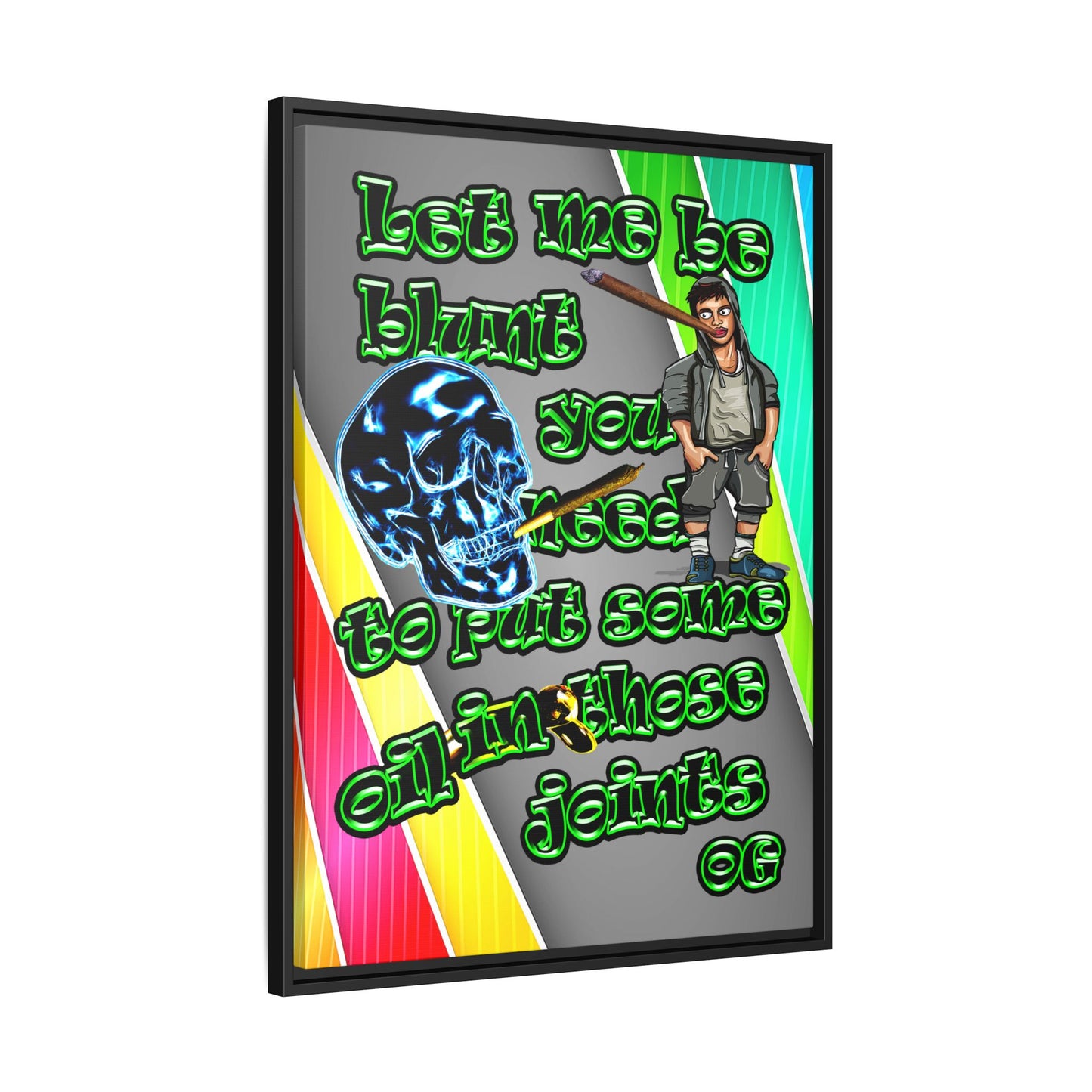 og - framed canvas art (rainbow split)