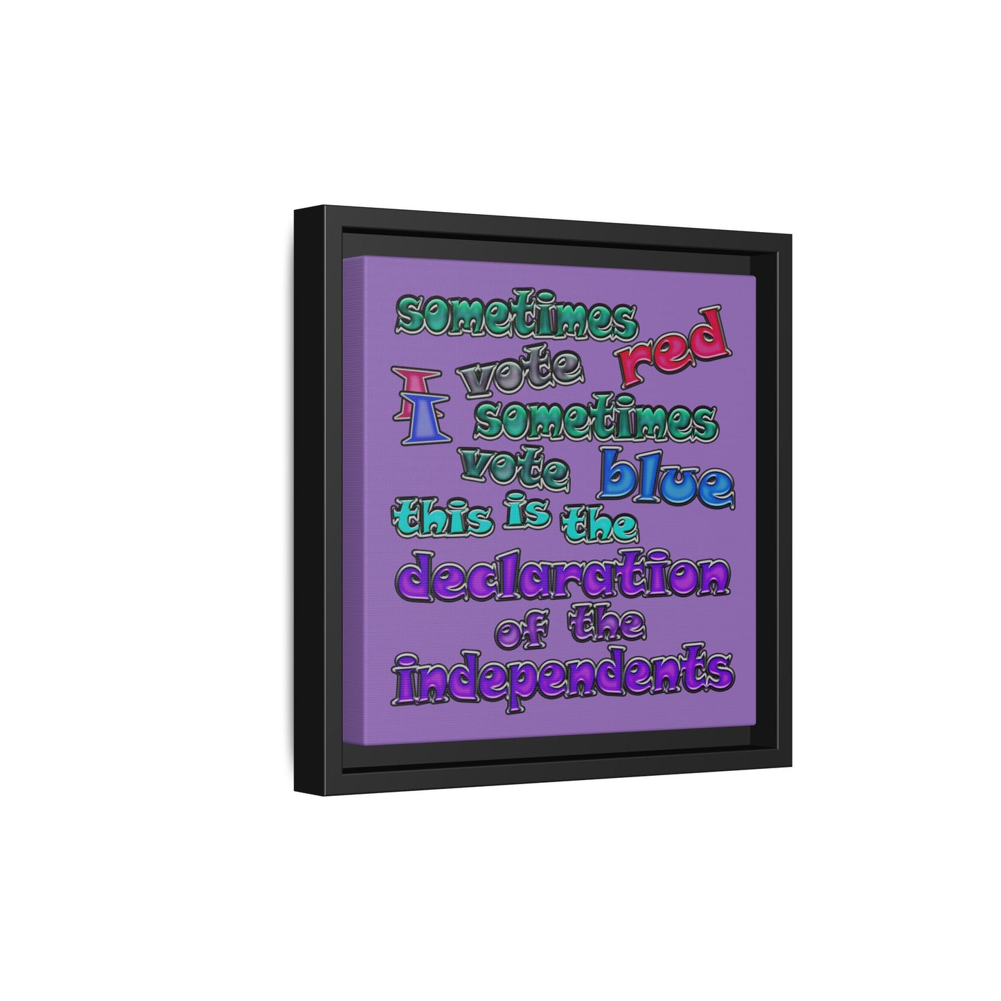 declaration of the independents - framed canvas art (light purple)