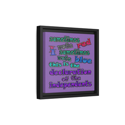 declaration of the independents - framed canvas art (light purple)