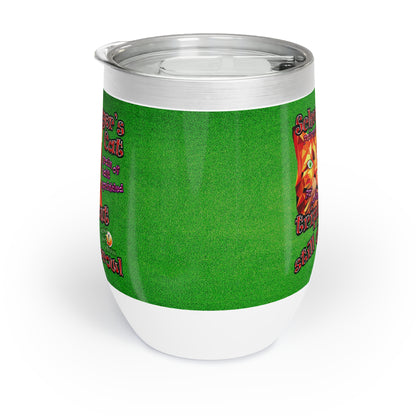 schrodinger's cat - Chill Wine Tumbler (green turf)