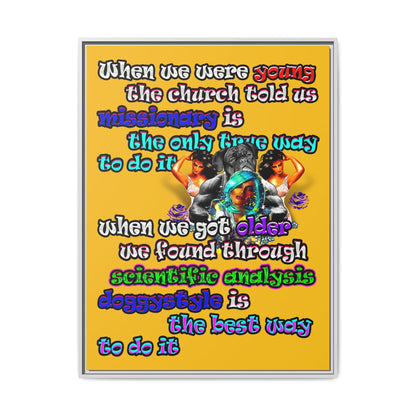 doggystyle - framed canvas art (yellow)