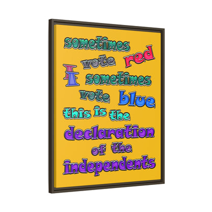 declaration of the independents - framed canvas art (yellow)