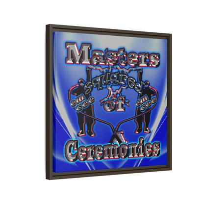 em cee squared - framed canvas art (blue-white wave)
