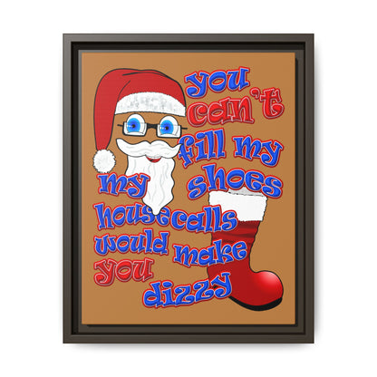 santa's shoes - framed canvas art (light brown)