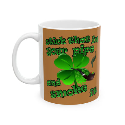 celtics logo - White Mug (light brown)