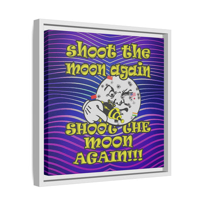 shoot the moon again - framed canvas art (purple wave)