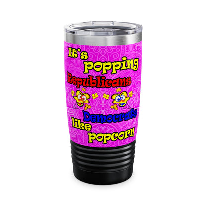 popping like popcorn - Ringneck Tumbler, 20oz (pink swirl)