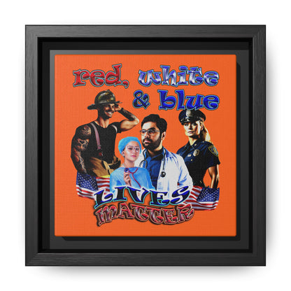 rw&b lives matter - framed canvas art (orange)