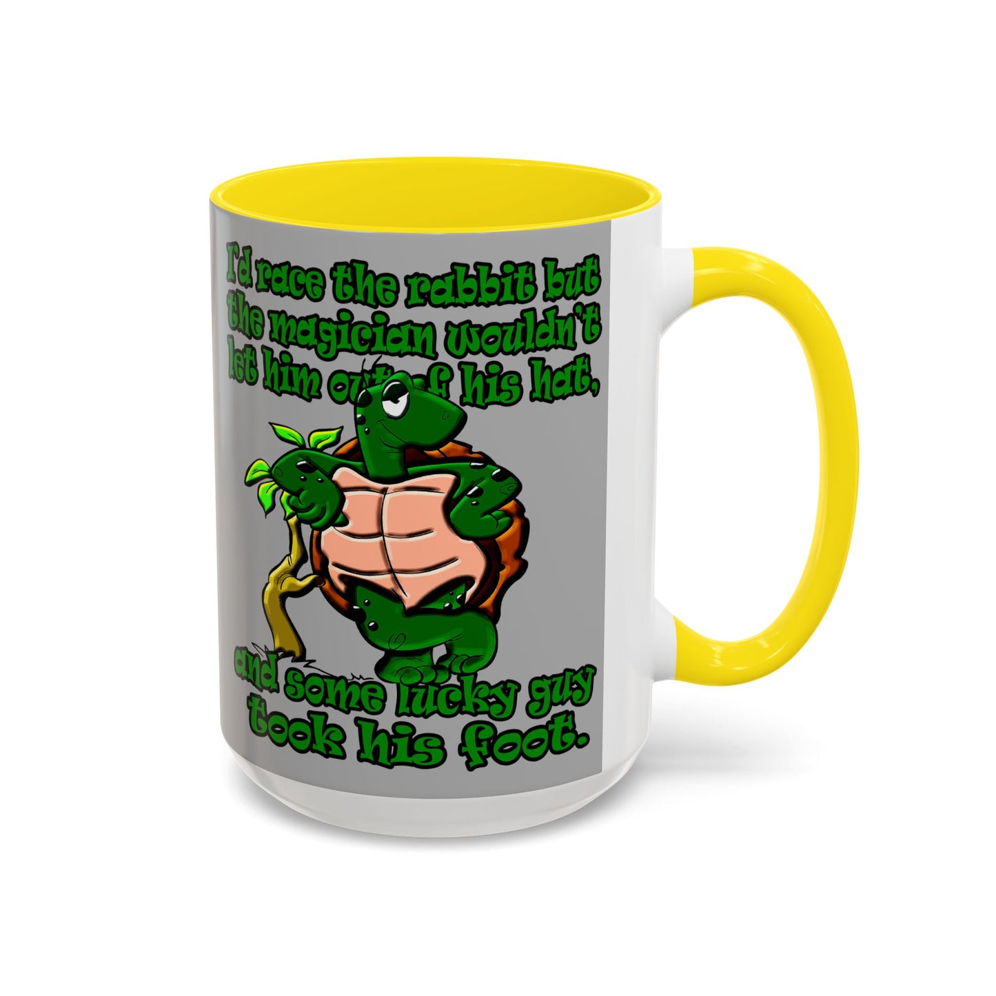 turtle race - Accent Mug (light grey)