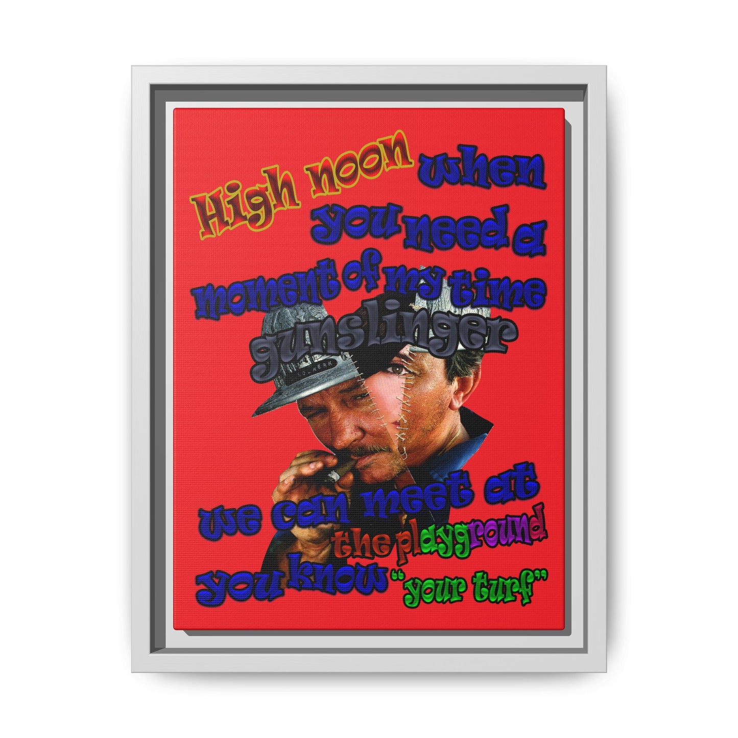 high noon - framed canvas art (red)