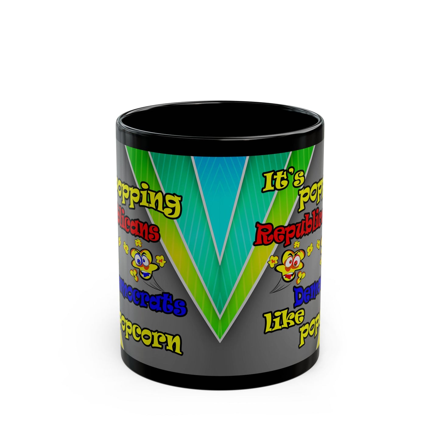 popping like popcorn - Black Mug (rainbow split)