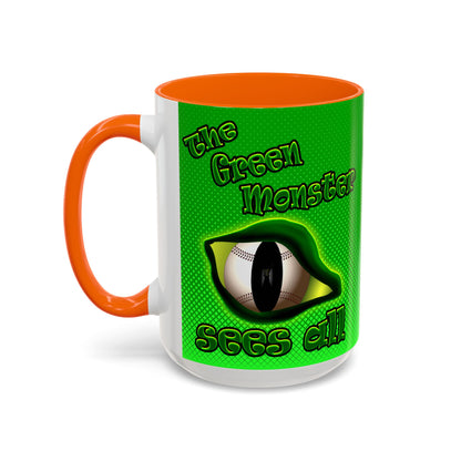 green monster - Accent Mug (logo green)