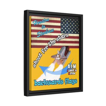shoot for the stars - framed canvas art (yellow)