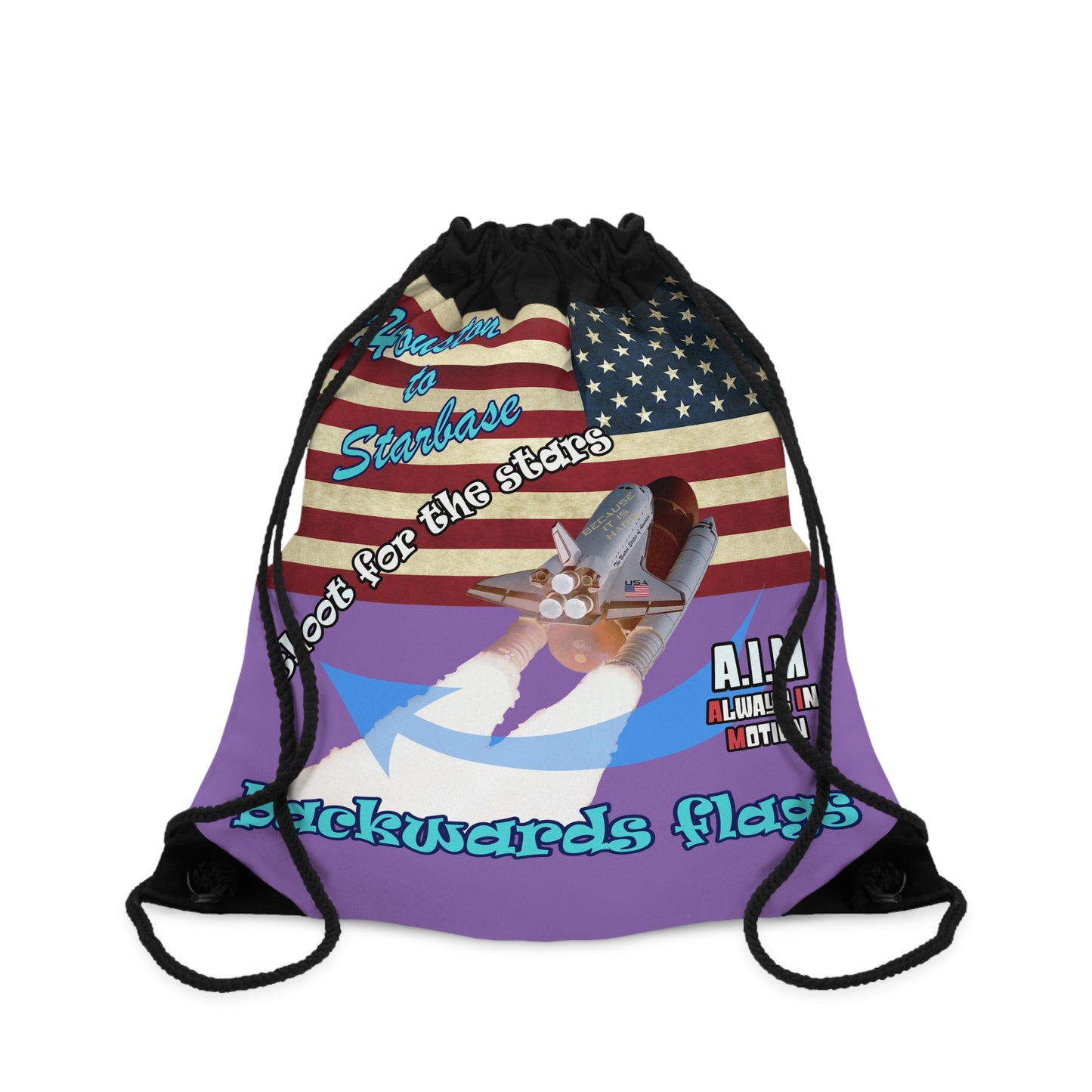shoot for the stars - Drawstring Bag (light purple)