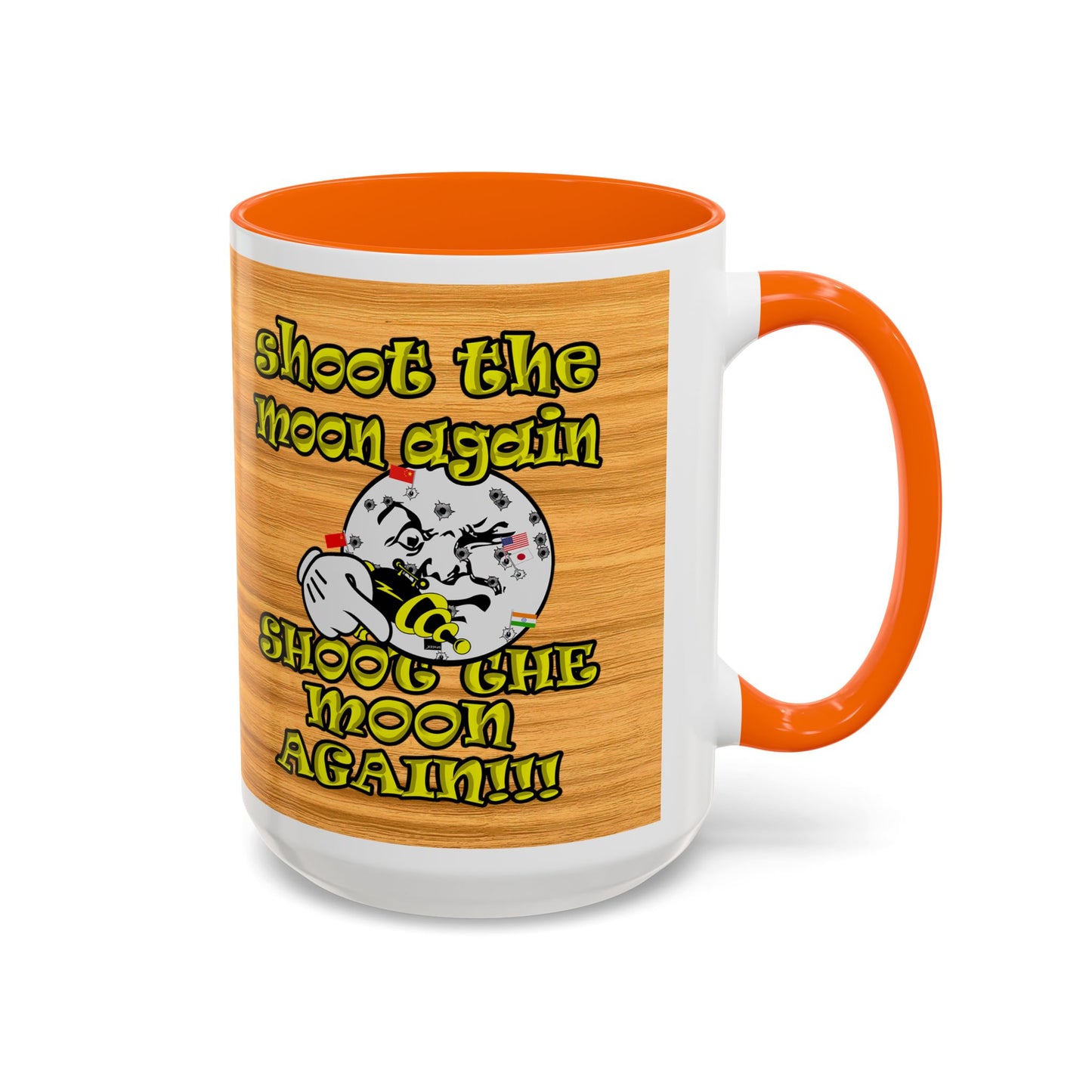shoot the moon again - Accent Mug (butterscotch wood finish)