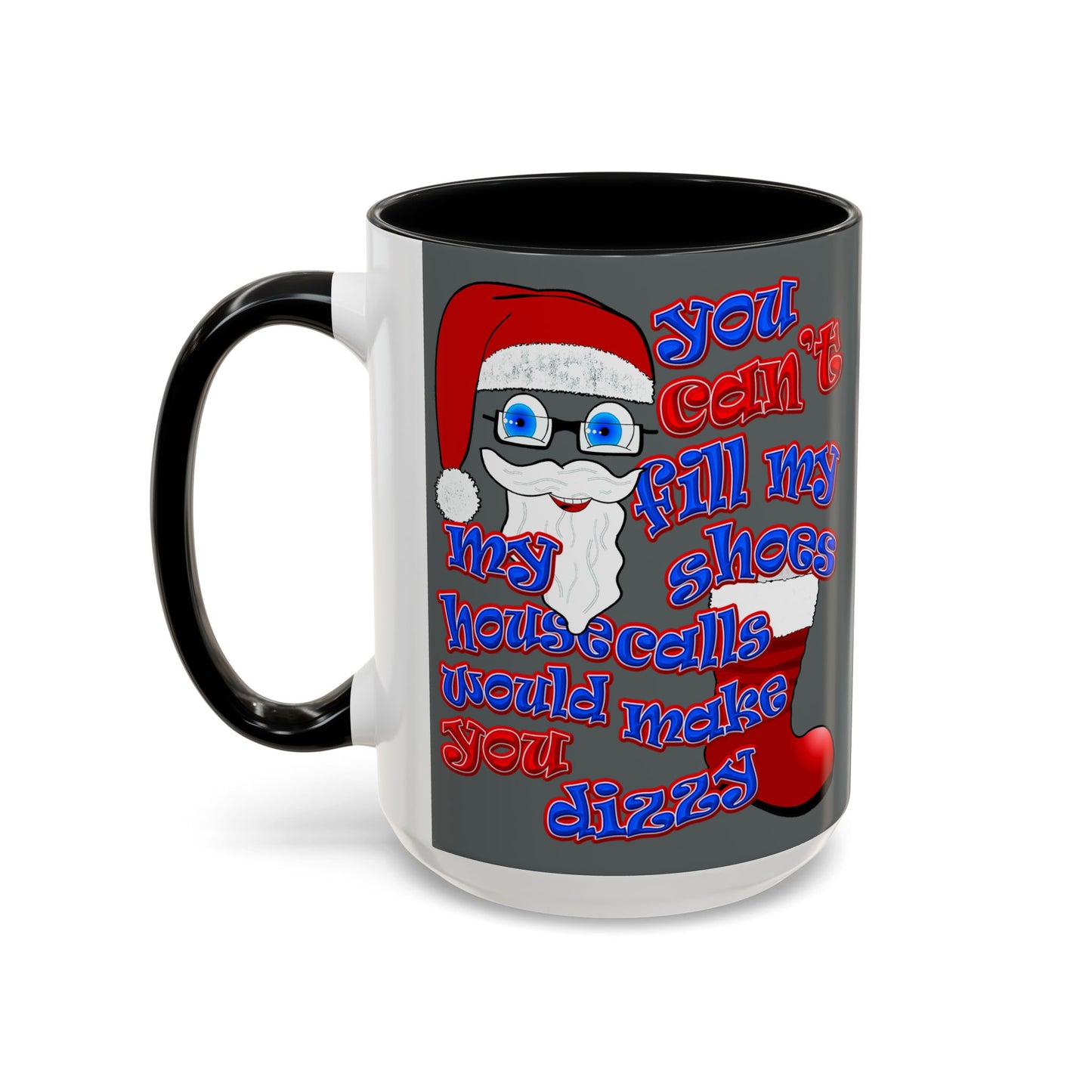 santa's shoes - Accent Mug (dark grey)