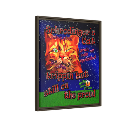 schrodinger's cat - framed canvas art ('snoops' background)