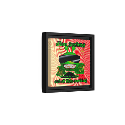 disc jockey - framed canvas art (yellow-orange wave)