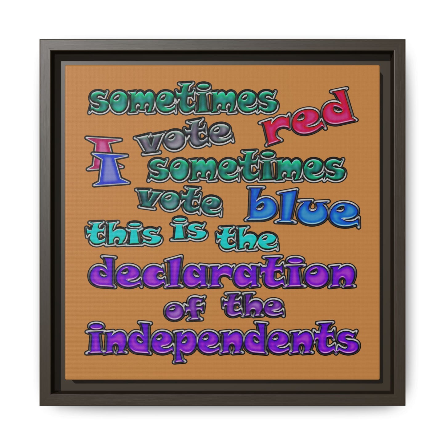 declaration of the independents - framed canvas art (light brown)