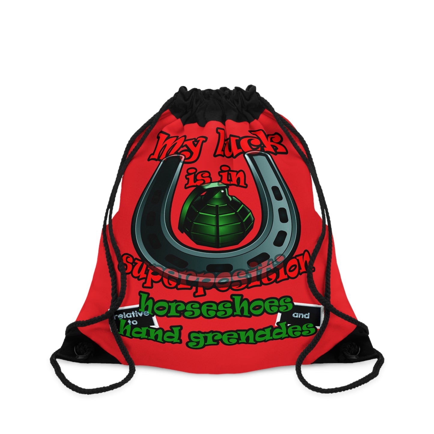 my luck - Drawstring Bag (red)
