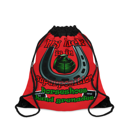 my luck - Drawstring Bag (red)