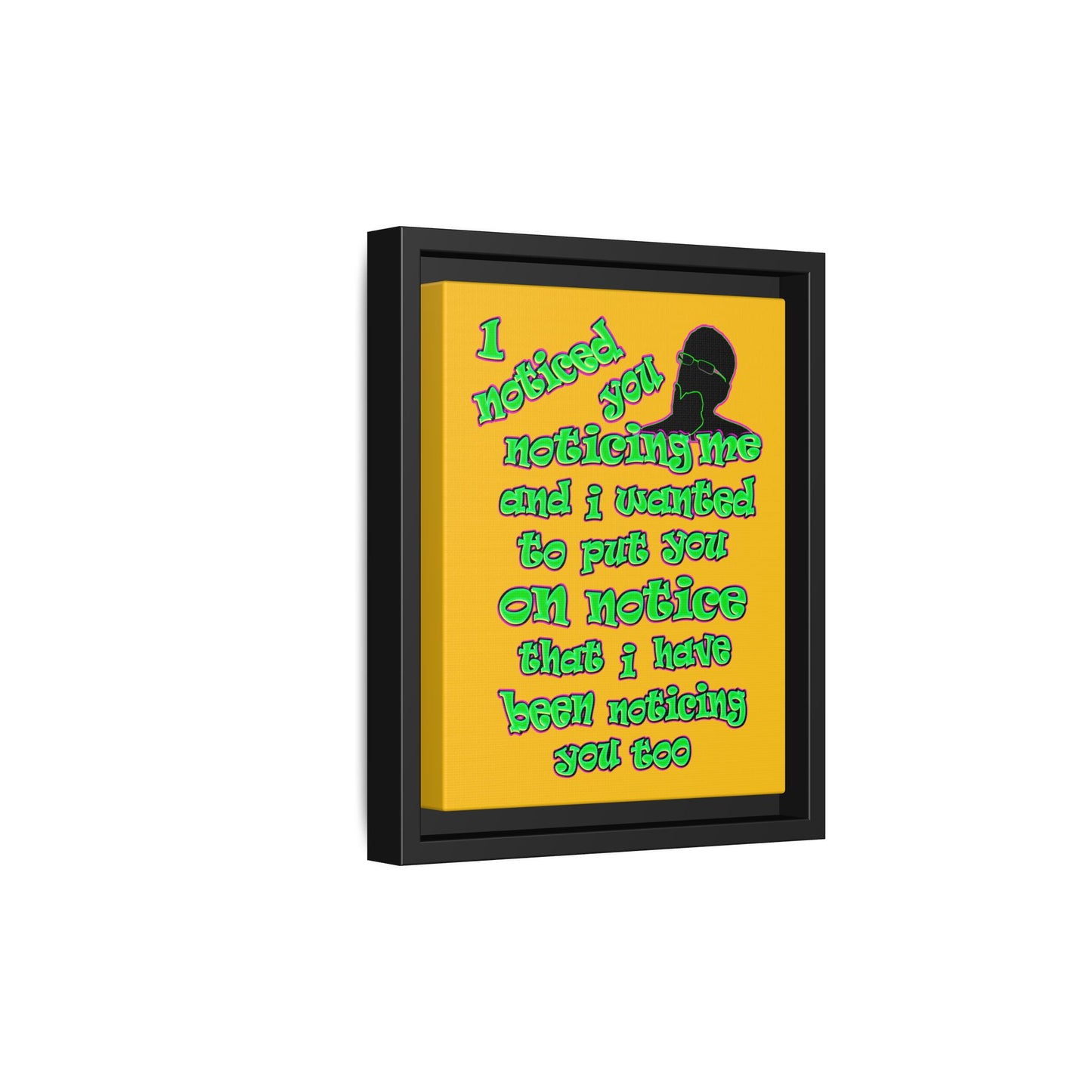 noticed you noticing - framed canvas art (yellow)