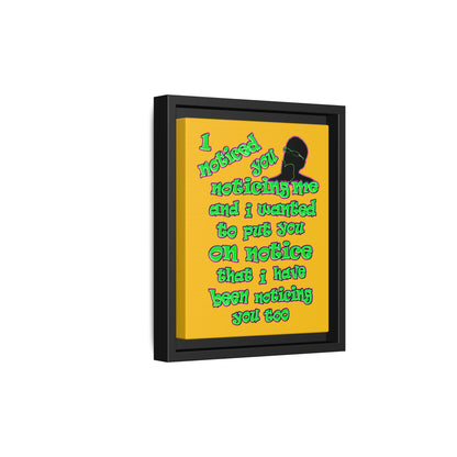 noticed you noticing - framed canvas art (yellow)