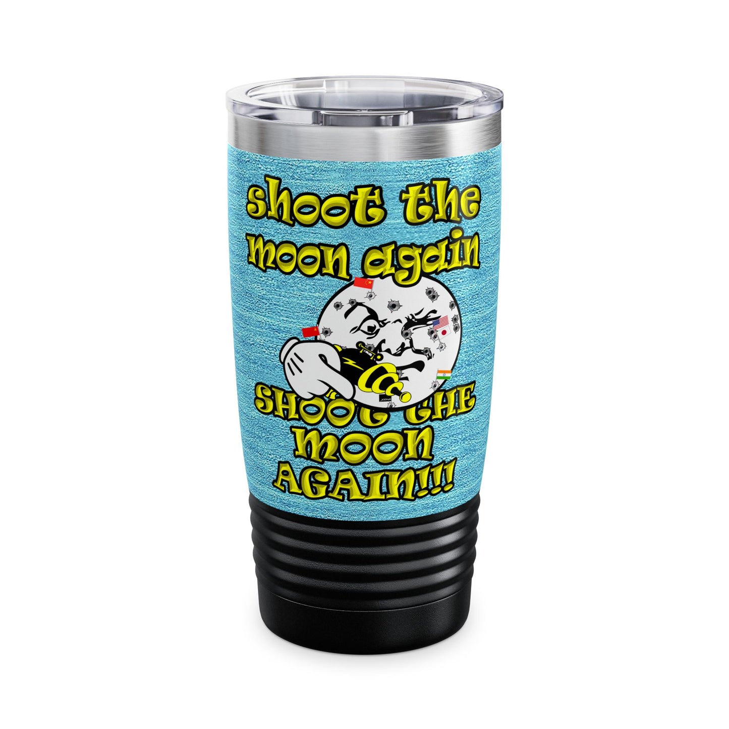 shoot the moon again - Ringneck Tumbler, 20oz (faded blue)