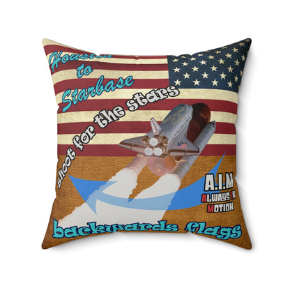 shoot for the stars - Faux Suede Square Pillow - (dichromatic brown papyrus)