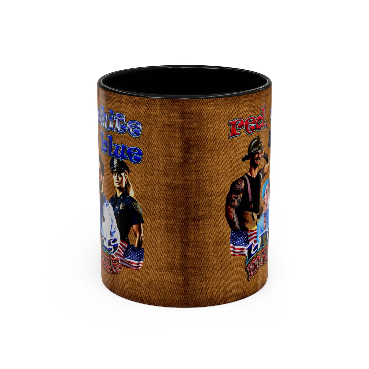 rw&b lives matter - Accent Mug (brown papyrus)