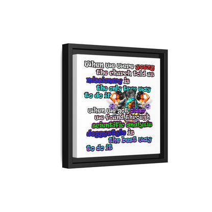 doggystyle - framed canvas art (white)