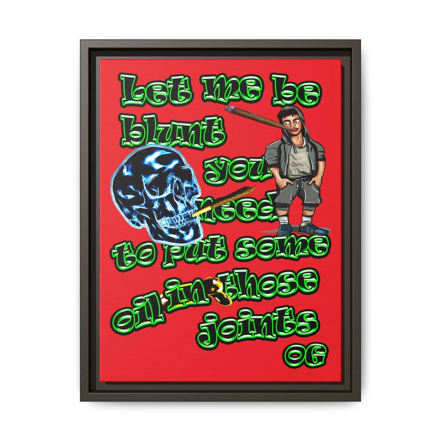 og - framed canvas art (red)
