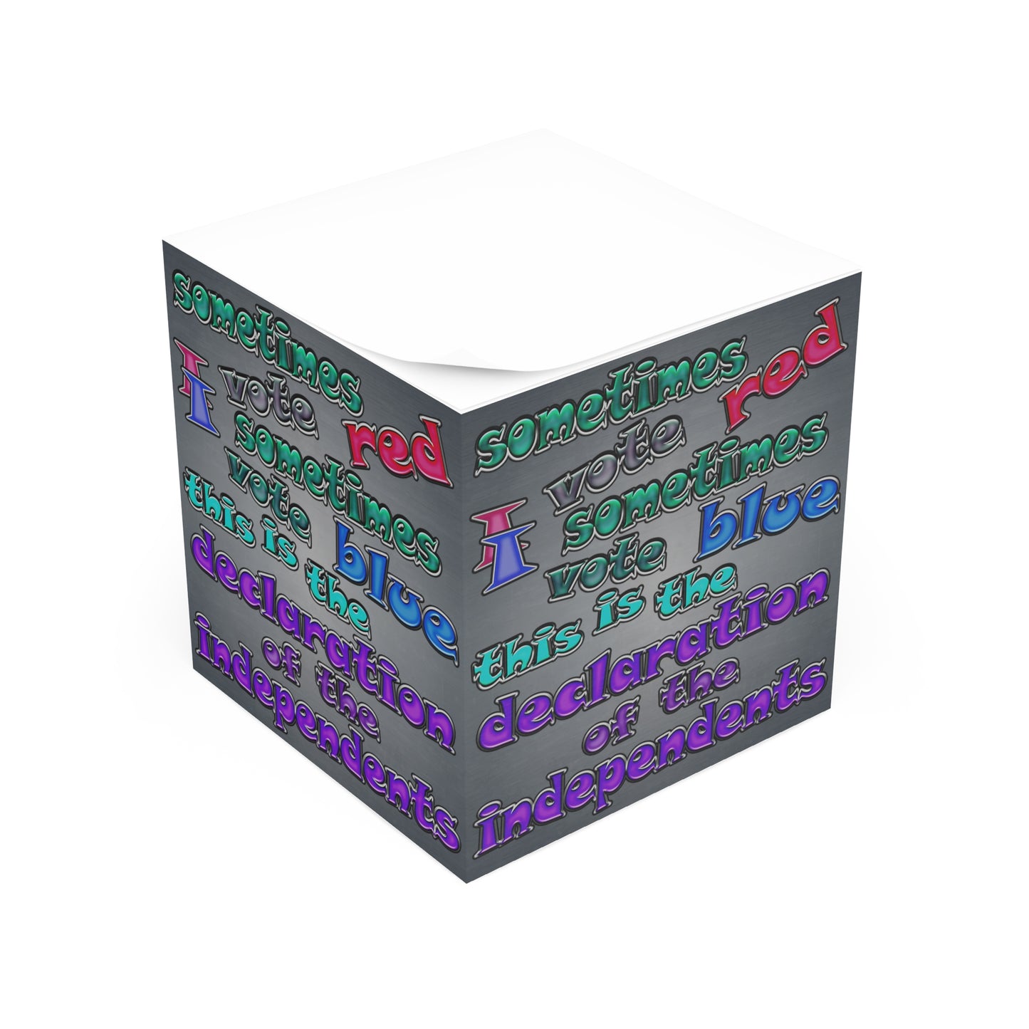 declaration of the independents - note cube (grey-light grey)