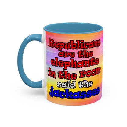 donkeys and elephants - Accent Mug (color blur)