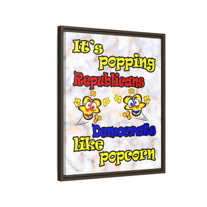 popping like popcorn - framed canvas art (white marble)