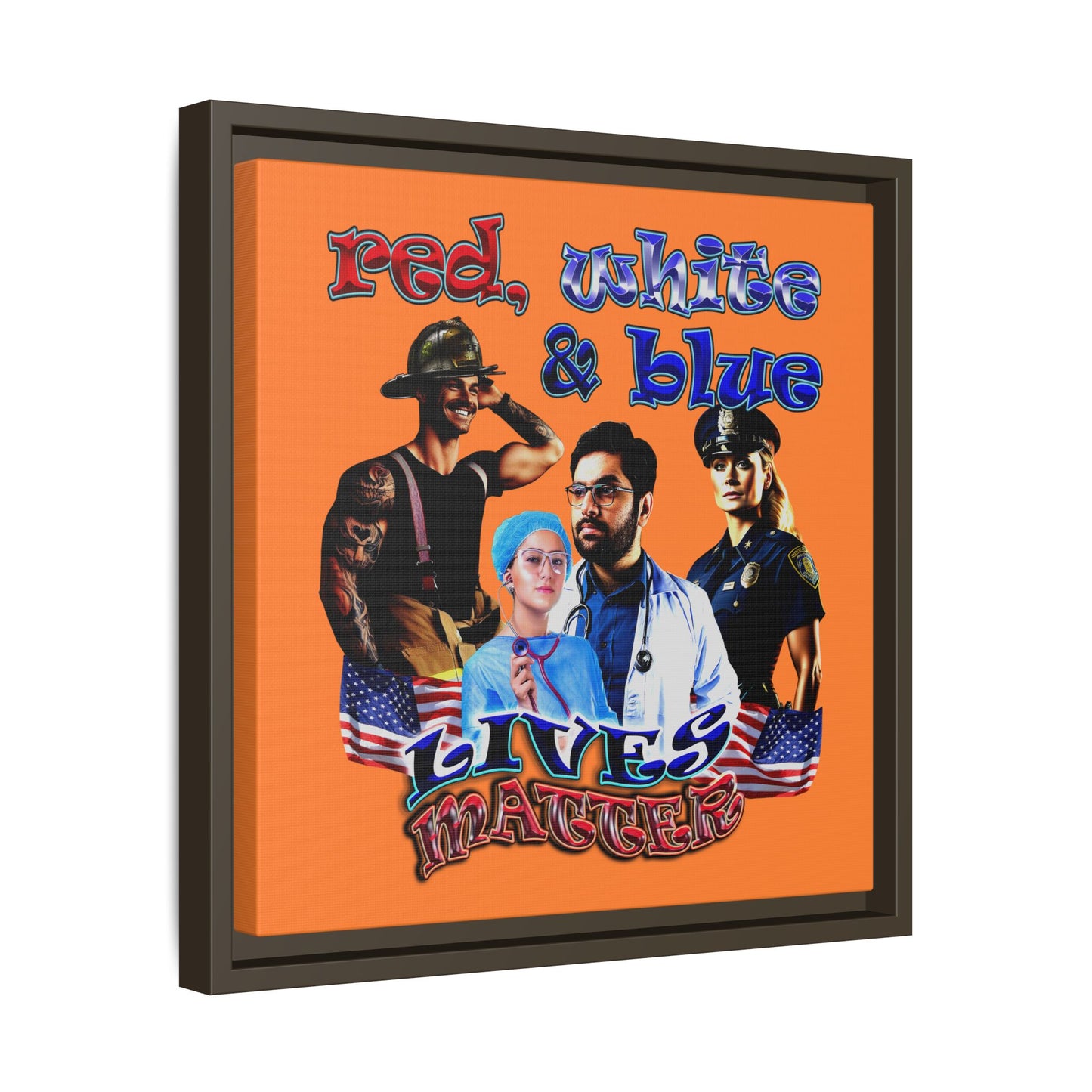 rw&b lives matter - framed canvas art (crusta)
