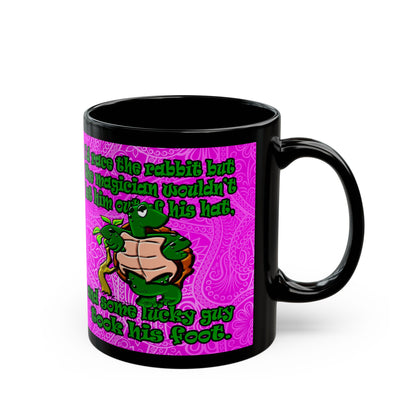 turtle race - Black Mug (pink swirl)