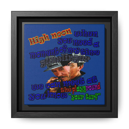 high noon - framed canvas art (dark blue)
