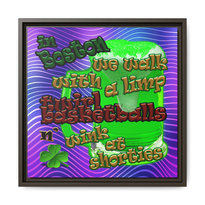 celtics logo - framed canvas art (purple wave)
