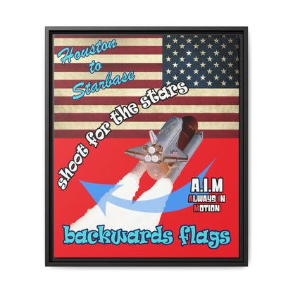 shoot for the stars - framed canvas art (red)