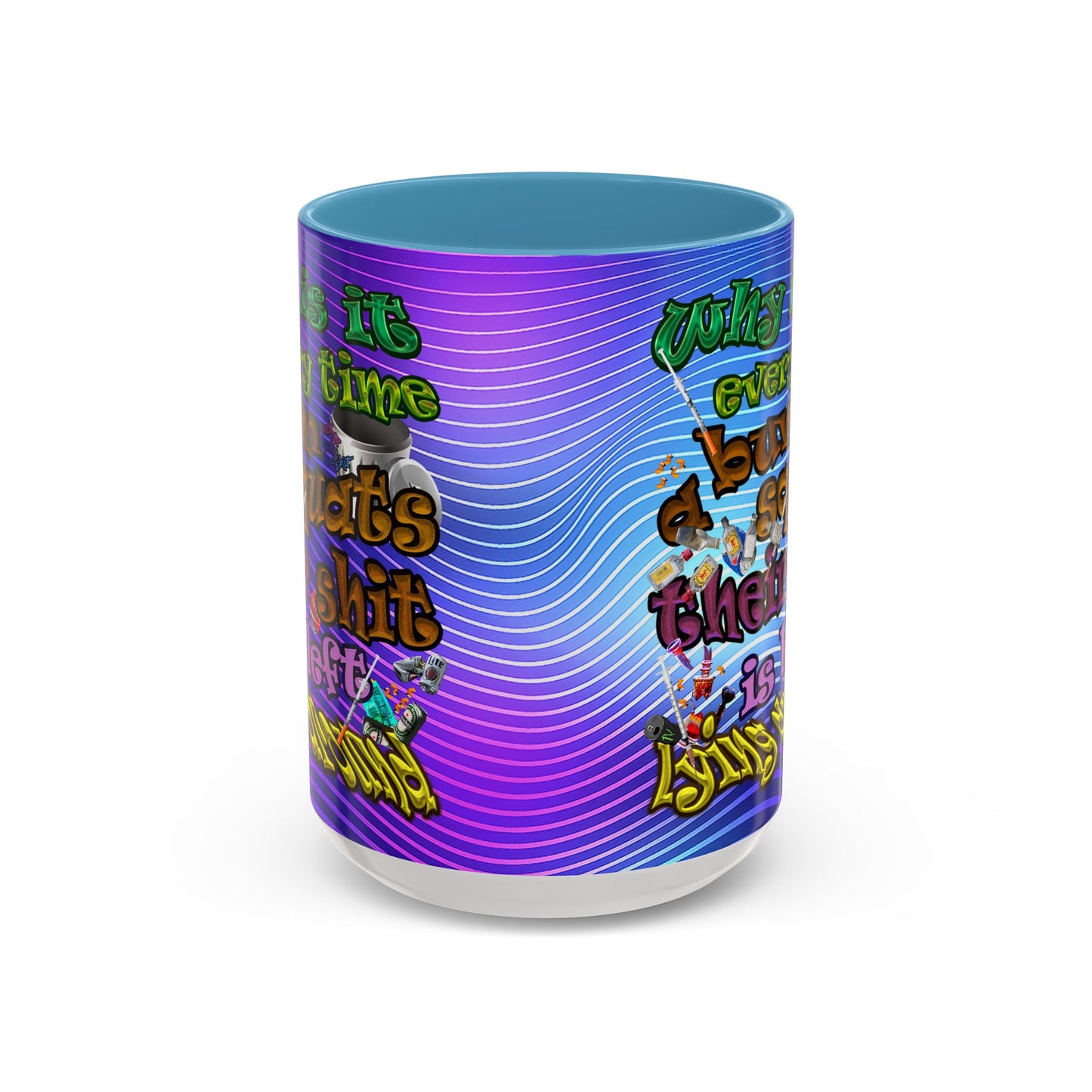 the bum's shit - Accent Mug (purple wave)