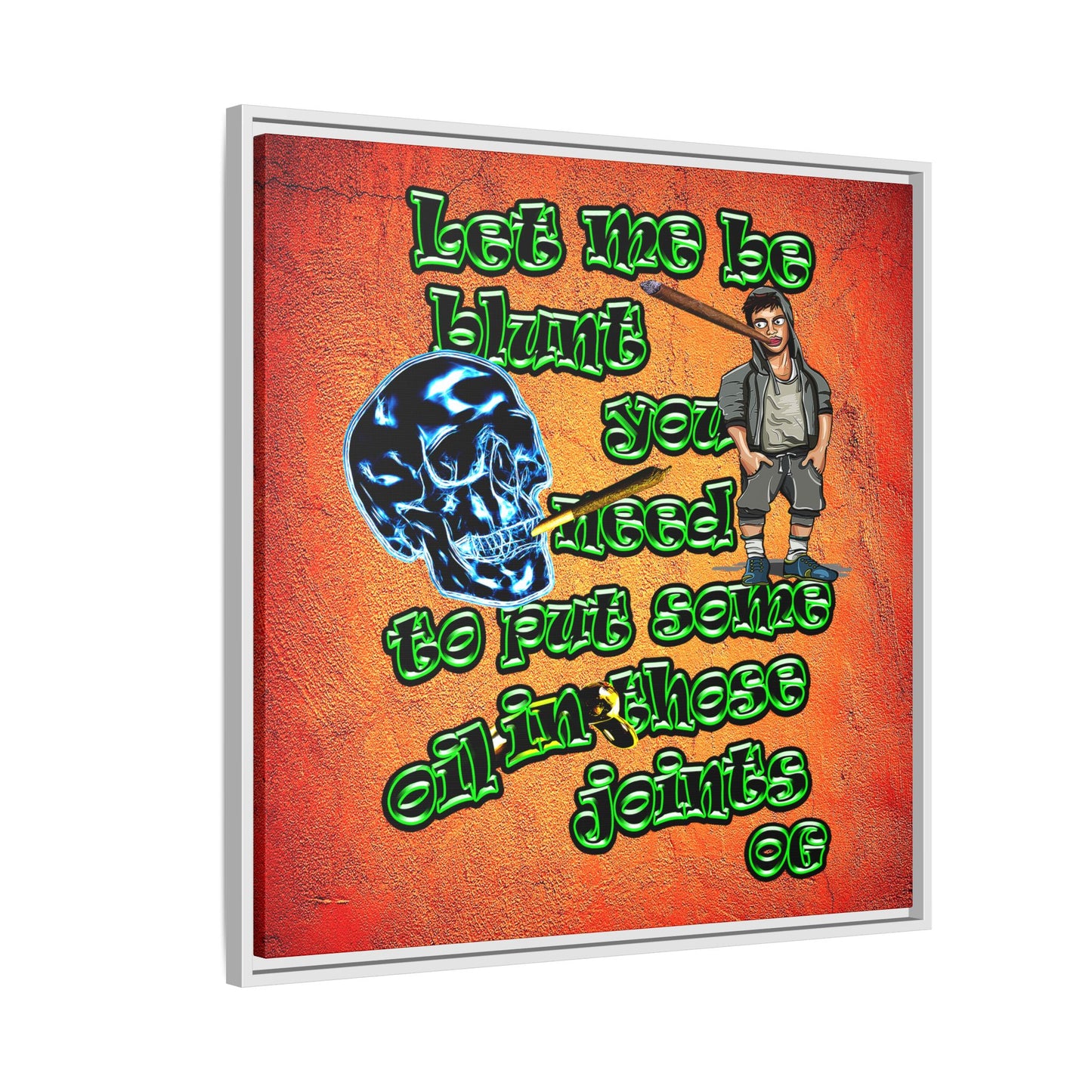 og - framed canvas art (burnt orange)