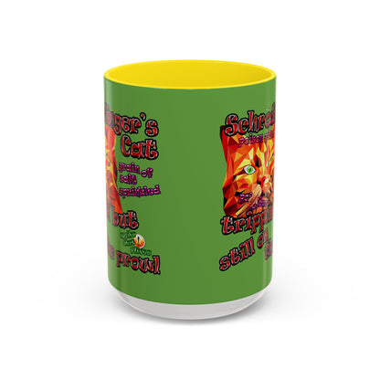 schrodinger's cat - Accent Mug (green)