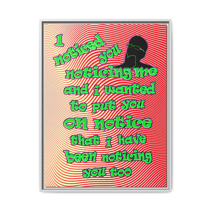 noticed you noticing - framed canvas art (yellow-orange wave)