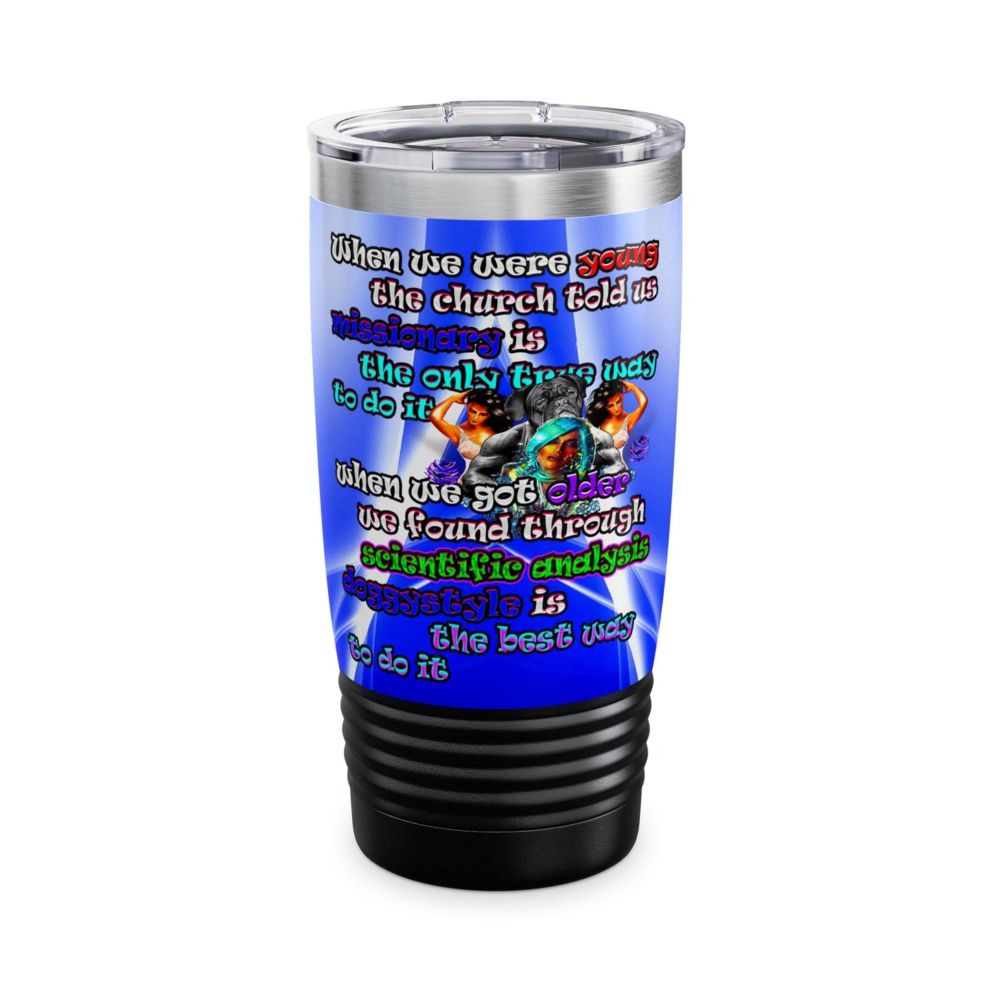 doggystyle - Ringneck Tumbler, 20oz (blue-white wave)
