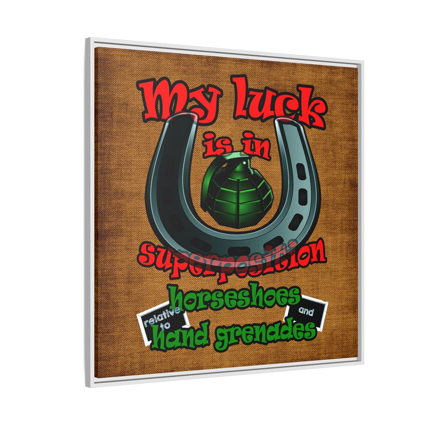 my luck - framed canvas art (brown papyrus)
